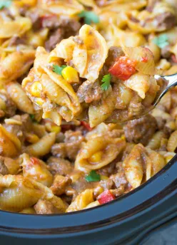 Easy Slow Cooker Taco Pasta